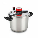 Panela de Pressão em Aço Inox 6 Litros com Trava de Segurança e Válvula Compatível com Fogão a Gás Elétrico e Indução